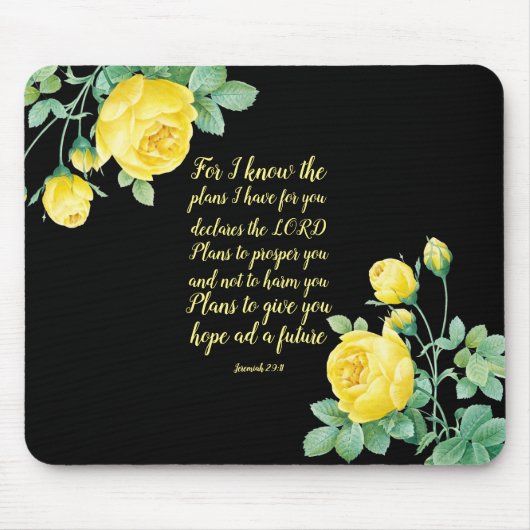 Elegant Floral Scripture 29:11 Muismat (Voorkant)