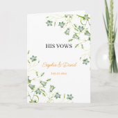 Élégant Floral Ses Vows carte Mariage (Devant)