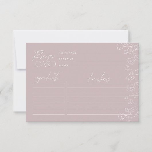 Elegant Floral Shower Recipcard (Voorkant)