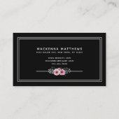 Elegant Floral Signature Script Haarstylist Salon Visitekaartje (Achterkant)