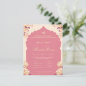 Elegant Floral Sikh Anand Karaj Kaart (Staand voorkant)