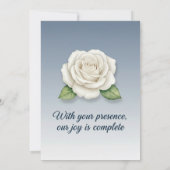 Elegant Floral Silver & Blue Wedding Invitation  (Dos)