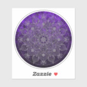 Elegant Floral Silver en Paars Mandala Sticker (Vel)