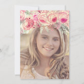 Elegant floral Silver-gliter, zoet zestien Kaart (Achterkant)