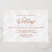 Elegant Floral Simple Foliage Calligraphy Script Folie Uitnodiging (Voorkant)