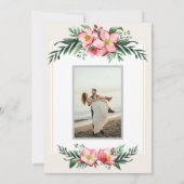 Elegant Floral slaat de datum op Kaart (Achterkant)