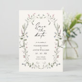 Elegant Floral slaat de datum op Save The Date (Staand voorkant)