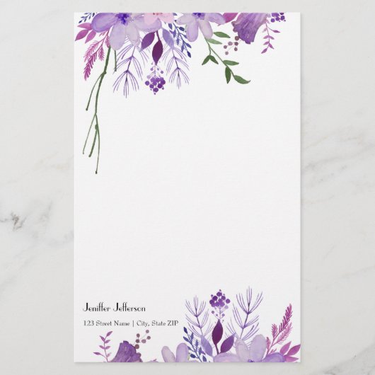 Elegant floral Stationery Briefpapier (Voorkant)