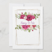 Elegant floral suitnodiging kaart (Achterkant)