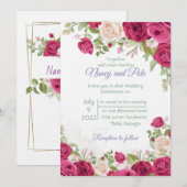 Elegant floral suitnodiging kaart (Voorkant / Achterkant)