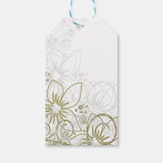 Elegant Floral Swirls White background Gift Label Cadeaulabel (Voorkant)
