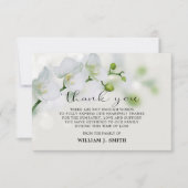 Elegant Floral Sympathie White Orchids DANK JE Bedankkaart (Voorkant)