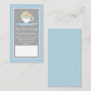 Elegant Floral Teacup Baby shower Tea Party Diaper Informatiekaartje