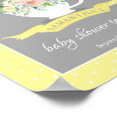 Elegant Floral Teacup Baby shower Tea Party Poster (Hoek)