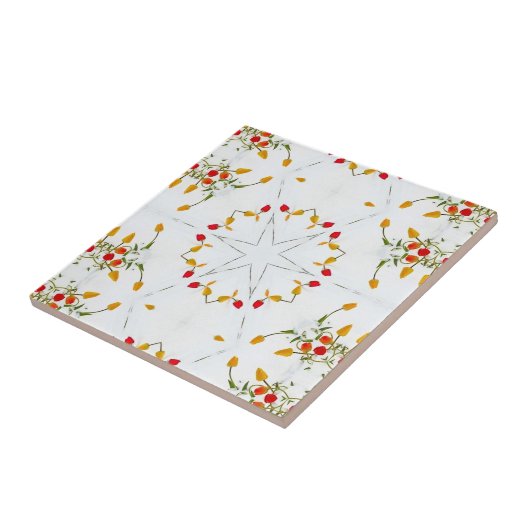 Elegant  Floral Tegeltje (Zijkant)