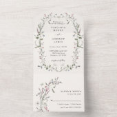 Elégant Floral tout en un mariage Invitation (À l'intérieur)