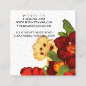 Elegant Floral Trendy Vierkante Visitekaartje (Achterkant)