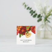Elegant Floral Trendy Vierkante Visitekaartje (Staand voorkant)