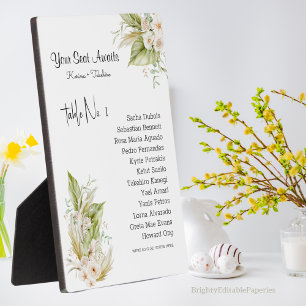 Elegant Floral Uw stoel wachten op trouwtafel nr. Fotoplaat