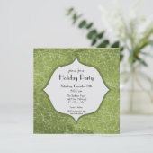 Elegant Floral Vakantie Kerstfeest Uitnodiging (Staand voorkant)