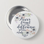 Elegant Floral vergeet het verschil nooit Ronde Button 7,6 Cm (Voorkant /achterkant)