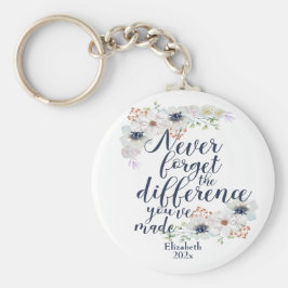 Elegant Floral vergeet het verschil nooit Sleutelhanger