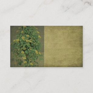 Élégant, Floral, Vert Deux Tons, Carte de visite