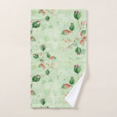 Élégant floral vert et rose (Serviette à main)