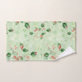 Élégant floral vert et rose (Serviette à main)