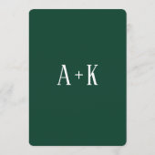 Élégant floral vert foncé Enregistrer la carte pla (Dos)