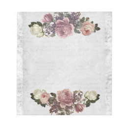 Elegant Floral Victoriaans zwart-wit Notitieblok