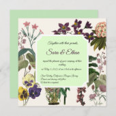 Élégant, Floral, Vintage, faire-part de mariage (Devant / Derrière)