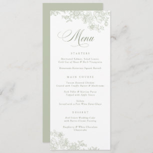 Elégant Floral Vintage Leafy menu botanique