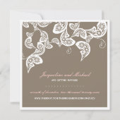 Élégant floral vintage paon save the date (Dos)