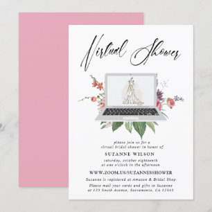 Elegant Floral Virtual Vrijgezellenfeest Kaart