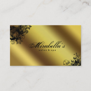 Elegant Floral Visitekaartje Salon Spa Gold 2