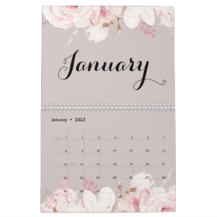 Elegant Floral Wall Agenda 2023 Kalender