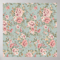 Elegant Floral Wallpaper Poster