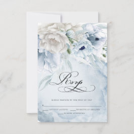 Elegant Floral Waterverf Blue Poppies RSVP-kaart RSVP Kaartje