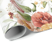 Elegant Floral Waterverf Cadeaupapier (Rol Hoek)
