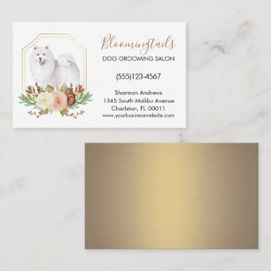 Elegant Floral Waterverf Dog Grooming Service Visitekaartje