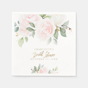 Elegant Floral Waterverf Goud Vrijgezellenfeest Servet