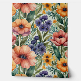 Elegant Floral Waterverf Pattern Behang