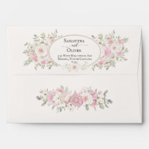 Elegant Floral Waterverf Rozen & Peonies Wedding