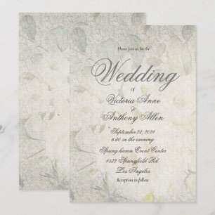 Elegant Floral Waterverf Rustic Vintage Wedding Kaart