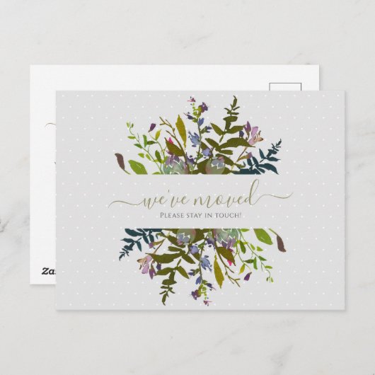 Elegant Floral We hebben het script aangekondigd Briefkaart (Voorkant / Achterkant)