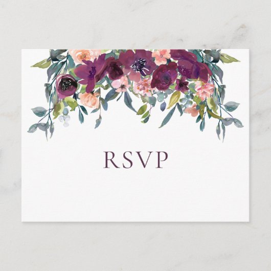 Elegant Floral | Weddenschap RSVP-Briefkaart Uitnodiging Briefkaart (Voorkant)