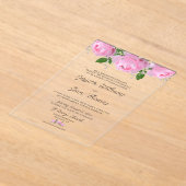 Elegant Floral Wedding Acryl Uitnodigingen (Laagn)