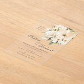 Elegant Floral Wedding Acrylic Invitation (Poser)