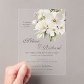 Elegant Floral Wedding Acrylic Invitation Acryl Uitnodigingen (Insitu (Draagbaar))